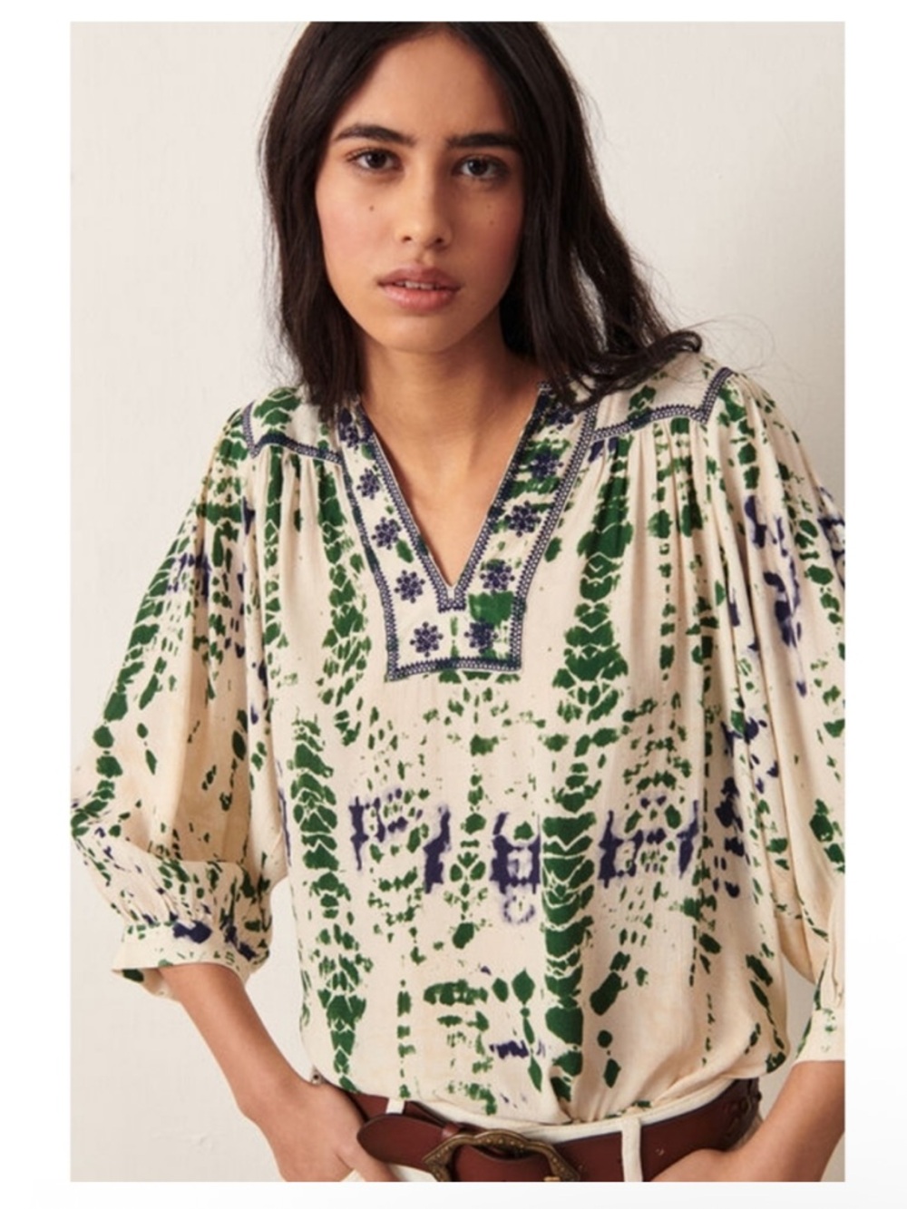 BA&SH Idris Abstract Tie Dye Print Blouse - Picture 16 of 16